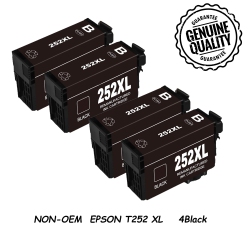 BESTONER 4 Compatible Ink Cartridge Replacement for Epson T252 252 Xl to Use \w Workforce Wf-3620 Wf-3640 Wf-7110 Wf-7210 Wf-7610 Wf-7620 Wf-7710