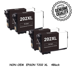 BESTONER 4 Compatible Ink Cartridge Replacement for Epson T202 T202Xl to Use With Expression Home Xp-5100 Workforce Wf-2860 Printer In Black