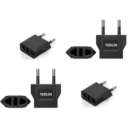 HLD 6 Pack Of Tedlin Us/ca to European Plug Adapter Travel Power Plug Universal Power Jack Wall Plug Converter Input Usa/canada to Europe/asia Socket