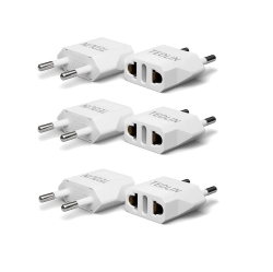 HLD 6 Pack Of Tedlin Us/ca to European Plug Adapter Travel Power Plug Universal Power Jack Wall Plug Converter Input Usa/canada to Europe/asia Socket