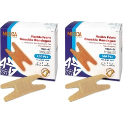 MEDCA Flexible Fabric Bandages - Flex Fabric Adhesive Bandages Knuckle Bandages for Finger Care And to Protect Wounds From Infection - (200 Count)