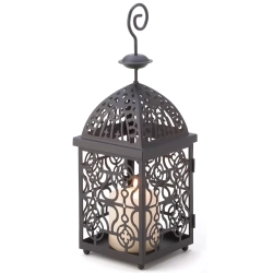 ZINGZ & THINGZ 13.75" Iron Moroccan Birdcage Outdoor Lantern Bronze