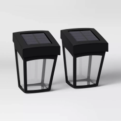 THRESHOLD 2Pk Deck Led Outdoor Lantern Lights In Black