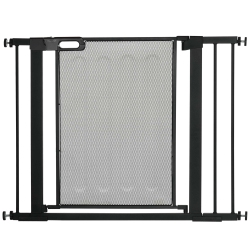 PAWHUT 29.5"-40.6" Metal Pet Gate, W/ Auto Closing Door, Double Locking, Dog Gate for Doorways, Stairs, Hallways, Indoor/outdoor In Black
