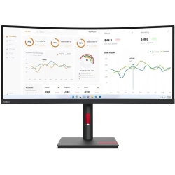 LENOVO Thinkvision 34" Curved Screen Va Led Monitor - Raven - (63D4Gar1Us) In Black