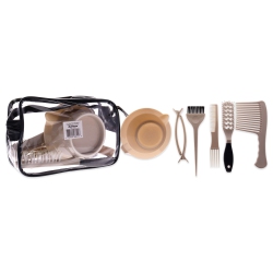 MARIANNA Hair Color Tint Kit - By for Unisex - 7 PC Mixing Bowl, Hair Clips, Color Brush, Comb, Brush, Detangling Comb, Bag In Beige