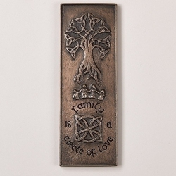 ROMAN 9.5" Antique-Bronze Colored "family Is A Circle Of Love" Celtic Wall Plaque Decoration