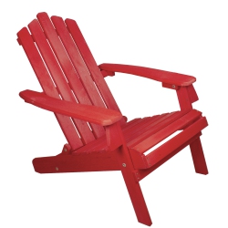 NORTHLIGHT 36" Classic Folding Wooden Adirondack Chair In Red