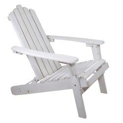 NORTHLIGHT 36" Classic Folding Wooden Adirondack Chair In White