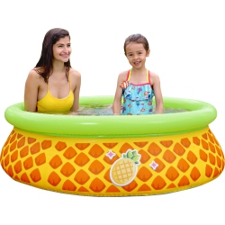 POOL CENTRAL 5' Inflatable And Green Pineapple Kiddie Swimming Pool In Yellow