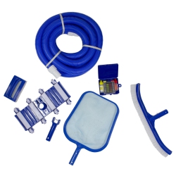 POOL CENTRAL 7-Piece Assorted Pool Maintenance Cleaning Kit In Blue