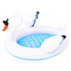 POOL CENTRAL 42.5" Inflatable White And Swan Kiddie Pool In Blue