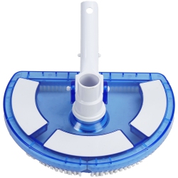 POOL CENTRAL 10.5" White And Deluxe Half Moon Vinyl Liner Swimming Pool Vacuum Head In Blue