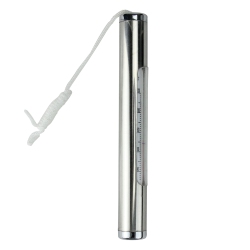 NORTHLIGHT 6.75" Metallic Round Swimming Pool Thermometer With Cord In Silver