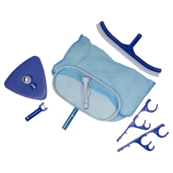 POOL CENTRAL 6-Piece Assorted Pool Maintenance Cleaning Kit In Blue