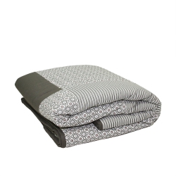 KAEMINGK Gray And Striped Quatrefoil Quilted Throw Blanket 55.5" X 78.75" In Black