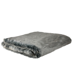 NORTHLIGHT Faux Fur Solid Rectangular Throw Blanket 50" X 60" In Gray