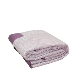 KAEMINGK Purple And Stripe Quatrefoil Quilted Throw Blanket 55.5" X 78.75" In White