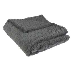 NORTHLIGHT Dark Ultra Plush Faux Fur Throw Blanket 55" X 63" In Gray