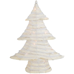 NORTHLIGHT Led Lighted Glitter Christmas Tree - 18.5" - Cream - Warm Lights In White