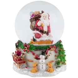 NORTHLIGHT Santa Claus In Chimney Musical Christmas Snow Globe - 7