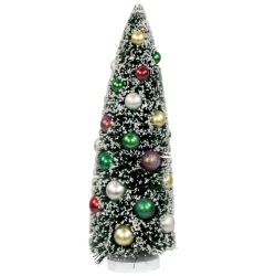 NORTHLIGHT 15" Frosted Sisal Pine Artificial Christmas Tabletop Tree In Green