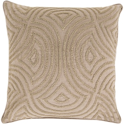 TIWARI HOME 18" Tawny Contemporary Square Throw Pillow In Brown