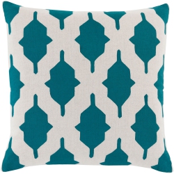 TIWARI HOME 20" Teal And Khaki Brown Contemporary Square Throw Pillow Cover In Green