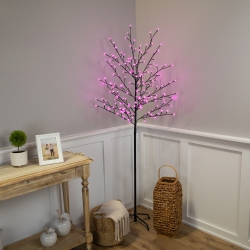 NORTHLIGHT Pre-Lit Sakura Cherry Blossom Flower Artificial Tree - 6' - Led Lights In Pink