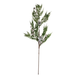 NAPCO 34" White And Pine Cones Glittered Artificial Christmas Spray In Green