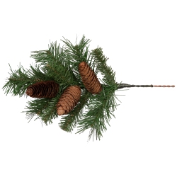 NORTHLIGHT Dakota Pine Artificial Christmas Spray With Pine Cones - 15" In Red