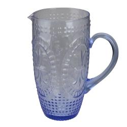 AVON 8.75" Textured Glass Beverage Pitcher In Blue