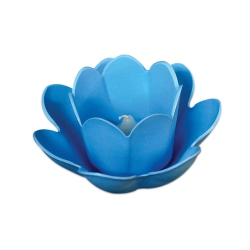 SWIM CENTRAL 8.5" Floating Enchanting Blossom Light With Votive Candle for Pool And Patio In Blue