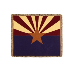 SIMPLY HOME 60" Rectangular Tapestry Throw Blanket With Fringe Border "arizona State Flag" Inspired Design