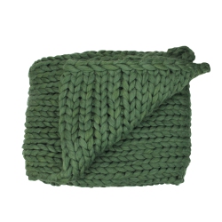 NORTHLIGHT Hunter Cable Knit Plush Throw Blanket 50" X 60" In Green