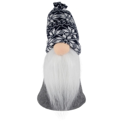 NORTHLIGHT Gnome Head In Knit Hat Standing Christmas Figure - 8