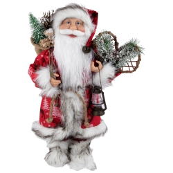 NORTHLIGHT 16" Santa Claus With Lantern And Snowshoes Christmas Figure