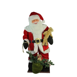 NORTHLIGHT Led Lighted Musical Santa Claus With Gift Bag Christmas Inflatable Figurine - 6'