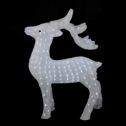 NORTHLIGHT Led Lighted Commercial Grade Acrylic Reindeer Christmas Decoration - 28.5" - Pure In White
