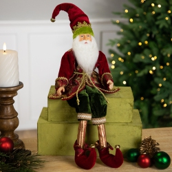NORTHLIGHT Elf Christmas Figure With Bendable Legs - 18" - And Green In Red