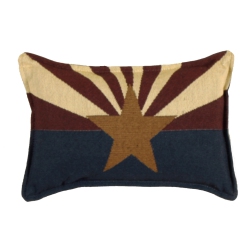 SIMPLY HOME Set Of 4 Blue And Brown Rectangular State Flag Of Arizona Flag Throw Pillow, 12" In Red