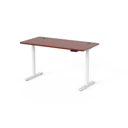 ERGOLOOP Walnut - Dual Motor Electric Sit - Stand Desk 59" X 29.5" Top \w Memory Adjustments, Timer And Anti-Collision System Built On Top Notch