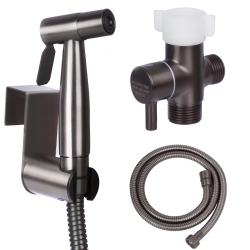 HLD Handheld Bidet Sprayer for Toilet Bidet Sprayer \w Adjustable Water Pressure Control for Feminine Wash, Stainless Steel Brushed Nickel Cloth