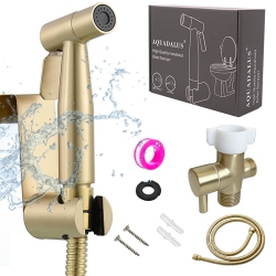 HLD Handheld Bidet Sprayer for Toilet Bidet Sprayer \w Adjustable Water Pressure Control for Feminine Wash, Stainless Steel Brushed Nickel Cloth