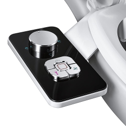 HLD Bidet Attachment - Non-Electric Cold Water Bidet Toilet Seat Attachment \w Pressure Controls, Retractable Self-Cleaning Dual Nozzles for Frontal &