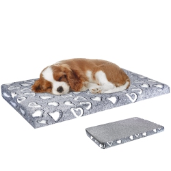 HLD Dog Bed Mat Reversible(Cool & Soft), Stylish 24” Pet Bed Mattress for Dog Crate, Water Proof Linings, Removable Machine Washable Cover, Pet Bed