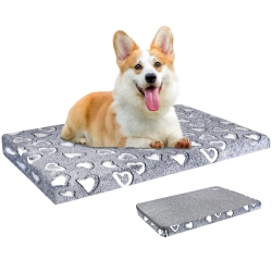 HLD Dog Bed Mat Reversible(Cool & Soft), Stylish 30” Pet Bed Mattress for Dog Crate, Water Proof Linings, Removable Machine Washable Cover, Pet Bed