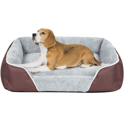 HLD Dog Bed for Medium Dogs, Rectangle Machine Washable Dog Bed Warming Calming Pet Sofa Comfortable Orthopedic Dog Bed for Small Medium Dogs \w