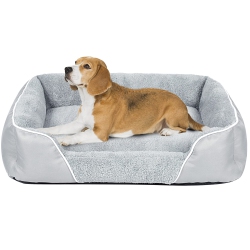 HLD Dog Bed for Medium Dogs, Rectangle Machine Washable Dog Bed Warming Calming Pet Sofa Comfortable Orthopedic Dog Bed for Small Medium Dogs \w