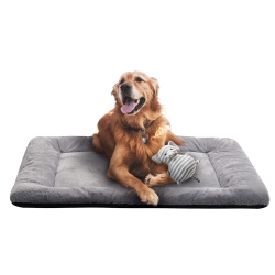 HLD Dog Beds Crate Pad for Large Dogs Fit Metal Dog Crates, Ultra Soft Dog Crate Bed Washable & Anti-Slip Kennel Pad for Dogs Cozy Sleeping Mat, Gray